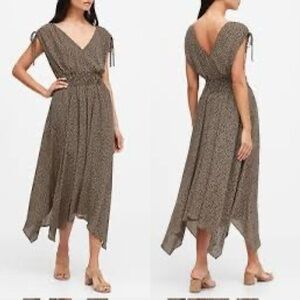 a line boho wedding dresses Airy Flower Lace Plunging Chiffon A-line Boho Nude Wedding Dress, Nude Beige main image 0